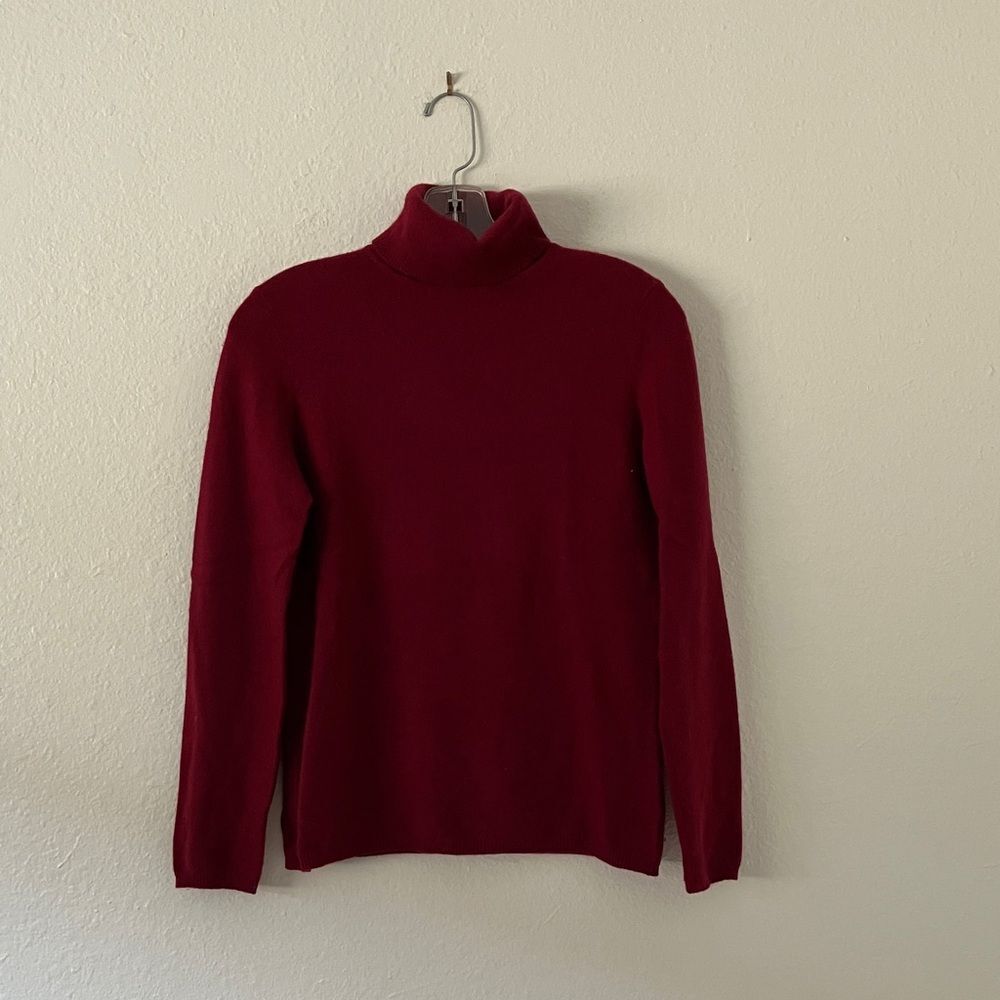 Maroon Charter Club Cashmere Turtleneck Sweater